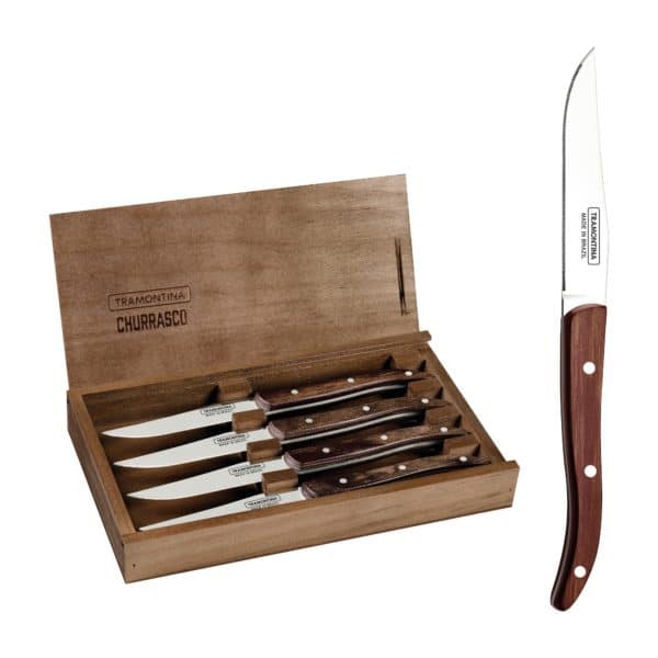 Tramontina 4 Piece Best French Style Steak Knives Set in open box