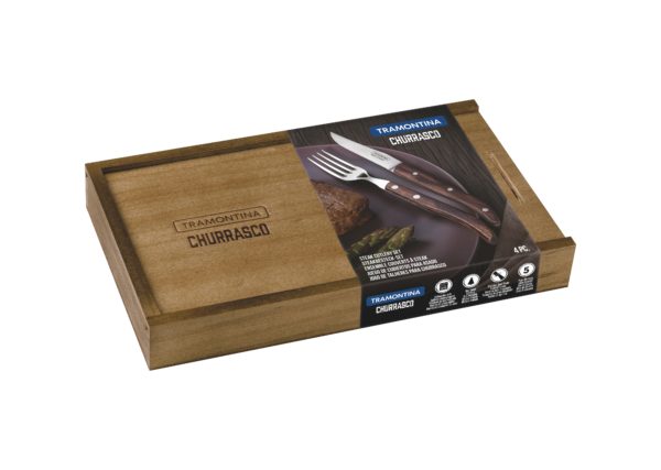 Tramontina 4 piece French Style Knife and Fork Set box