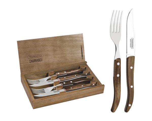 Tramontina 4 piece French Style Knife and Fork Set in open box