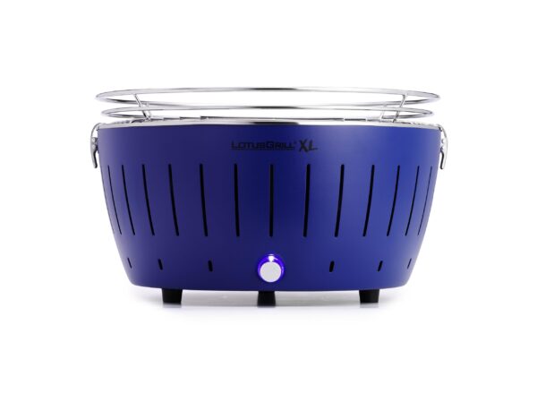 LotusGrill XL smokeless BBQ Blue side view