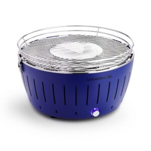 LotusGrill XL smokeless BBQ Blue angled view